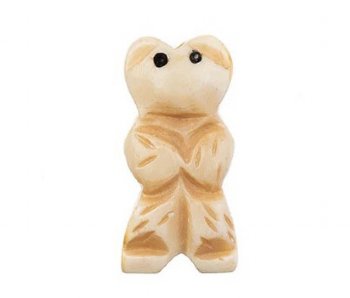 1, 26x13mm Carved Antique Teddy / Standing Bear Worked on Bone Bead