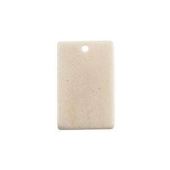 1, 42x24mm Carved Alabaster Slab Worked on Bone Pendant