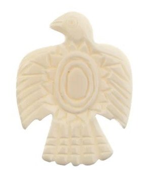 1, 45x33mm Carved White Open Winged Eagle Worked on Bone Pendant