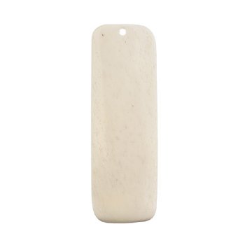 1, 77x27mm Carved Alabaster Curved Slab Worked on Bone Pendant