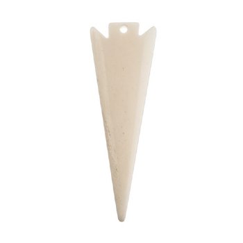 1, 79x25mm Carved Alabaster Arrowhead Worked on Bone Pendant