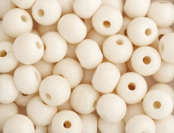25 8mm Round White Worked on Bone Beads