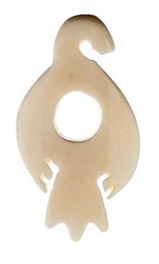1, 49x25mm Carved Natural Eagle Worked on Bone Pendant