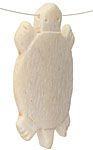 1 51mm White Carved Turtle Worked on Bone Pendant