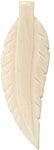 1 55x20mm White Carved Feather Worked on Bone Pendant