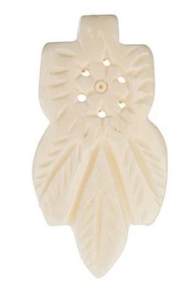 1, 56x30mm Carved White Dreamcatcher Worked on Bone Pendant