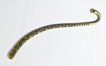 1, 85mm Antique Brass Bookmark with Scroll Design