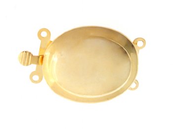 5, 26x17mm Double Strand Plain Oval Gold Box Clasps