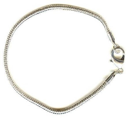 1 7.5 Inch Silver Plated Snake Chain Bracelet with Lobster Clasp
