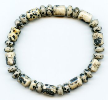 Dalmatian Jasper Barrel Bracelet