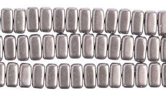 50 6x3mm Almost Mauve Saturated Metallic Two Hole Glass Brick Beads