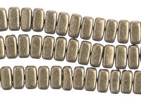 50 6x3mm Emperador Saturated Metallic Two Hole Glass Brick Beads