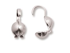 50 Silver Tone Clamshell Hook Bead Tips