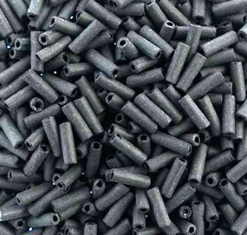 50g #3 Bugle Opaque Matte Black Bugle Beads