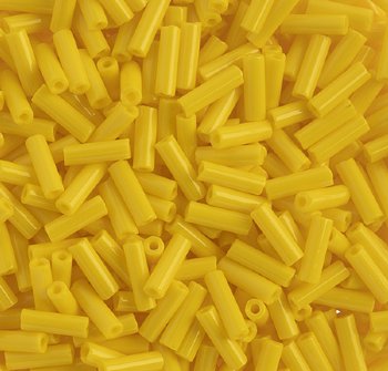 50g #3 Opaque Golden Yellow Bugle Beads
