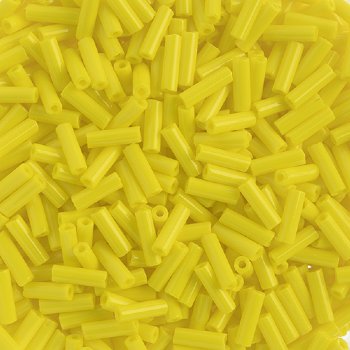 50g #3 Opaque Lemon Yellow Bugle Beads