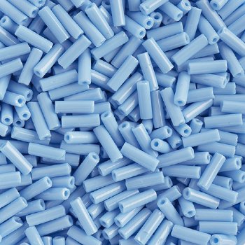 50g #3 Opaque Light Blue Bugle Beads