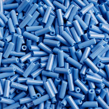 50 Grams Size #3 Opaque Medium Blue Bugle Beads
