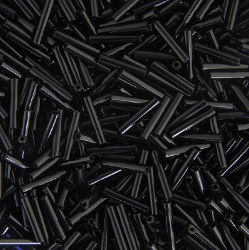 50g #5 Opaque Black Bugle Beads