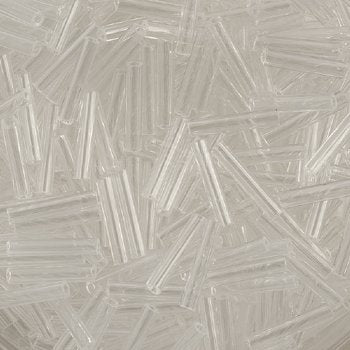 50 grams  #5 Transparent Crystal Bugle Beads
