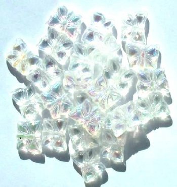 25 12mm Crystal AB Butterfly Beads