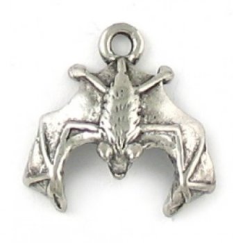 1 17x17mm Antique Silver Bat Pendant