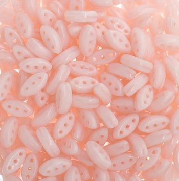 50, 8x3mm Apricot Silk 3 Hole Czech Glass Cali Beads
