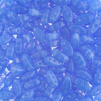 50, 8x3mm Sapphire Opal 3 Hole Czech Glass Cali Beads