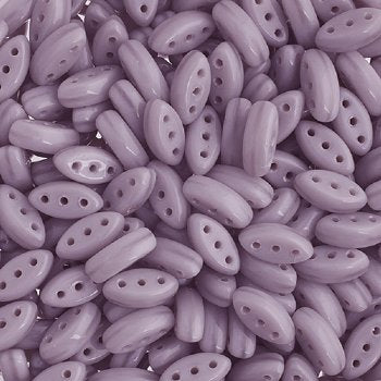 50, 8x3mm Violet Silk 3 Hole Czech Glass Cali Beads