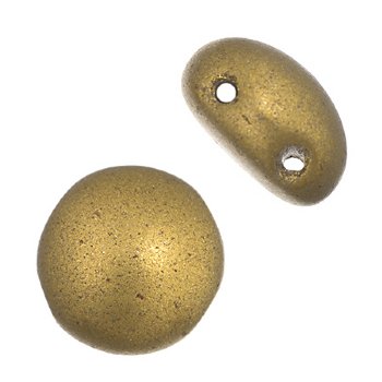 22, 8mm Antique Gold Bronze Glass Candy Beads