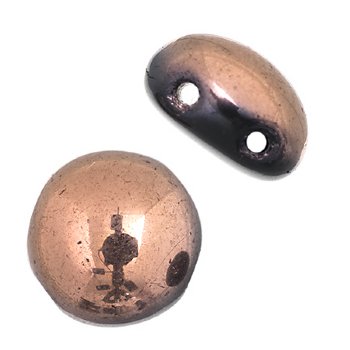 22, 8mm Capri Half Coated On Black Glass Candy Beads
