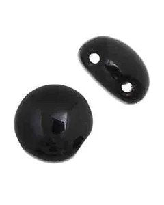 22, 8mm Opaque Black Glass Candy Beads