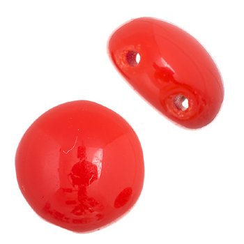 22, 8mm Opaque Red Glass Candy Beads