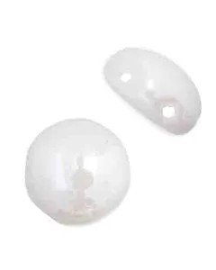 22, 8mm Opaque White Lustre Glass Candy Beads
