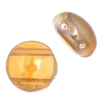 22, 8mm Transparent Apricot Half Coat Glass Candy Beads