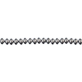 44, 4x6mm Metallic Silver Candy Oval Glass Beads