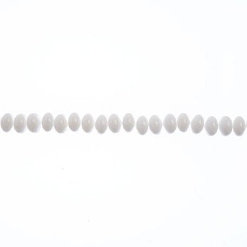 44, 4x6mm White Alabaster Candy Oval Glass Beads