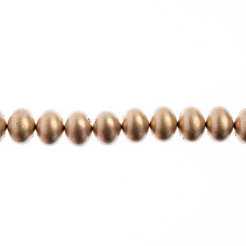 28, 6x8mm Metallic Gold Candy Oval Glass Beads