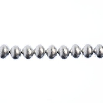 28, 6x8mm Metallic Silver Candy Oval Glass Beads