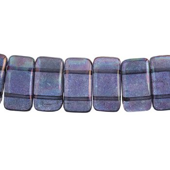 15, 9x17mm Crystal Iris Vega Full Coat Two Hole Glass Carrier Beads