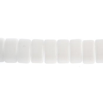 15, 9x17mm Opaque Chalk White Two Hole Glass Carrier Beads