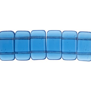 15, 9x17mm Transparent Aqua Two Hole Glass Carrier Beads
