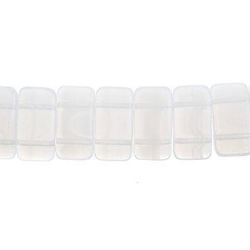 15, 9x17mm White Opal Two Hole Glass Carrier Beads