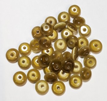 40 3x6mm Gold Fiber Optic Rondelles
