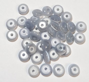 40 3x6mm Grey Fiber Optic Rondelles