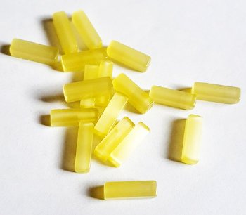 15 13x4mm Light Yellow Fiber Optic Square Tubes