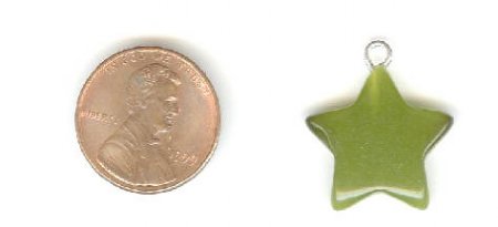1 20x5mm Olive Fiber Optic Star Pendant