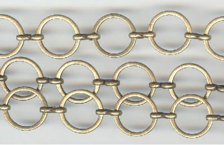 1 Foot 12mm Antique Gold Plate Round Chain with Figure-8 Link