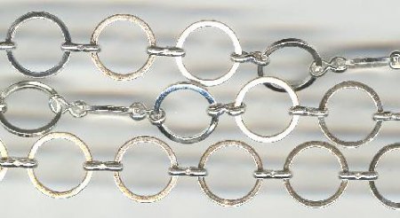 1 Foot 12mm Silver Plate Round Chain with Figure-8 Link