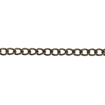 5 Meter Spool 3x2mm Curb Link Antique Brass Chain